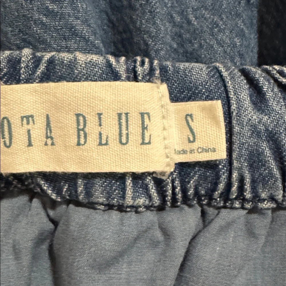 Dakota Blue Denim Bubble Hem Mini Skirt Medium Stonewash Lined NWT-Small
